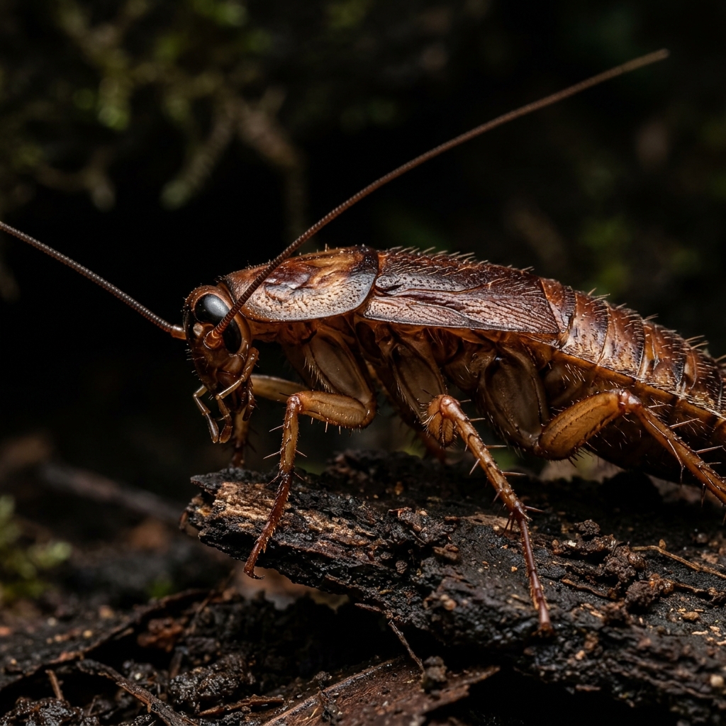 Cockroach showing detailed exoskeleton